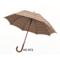 Auto Open Wooden Shaft Straight Umbrella (HS-072)
